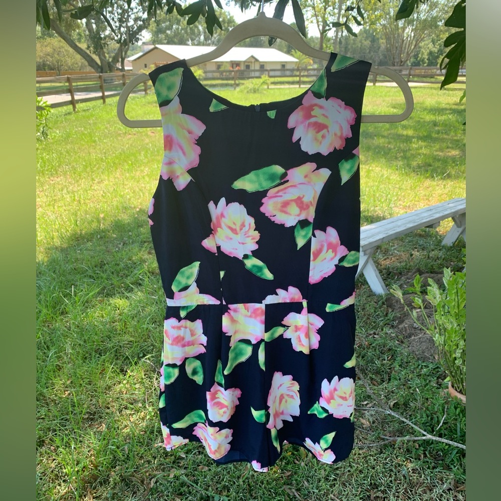 Floral Navy Romper